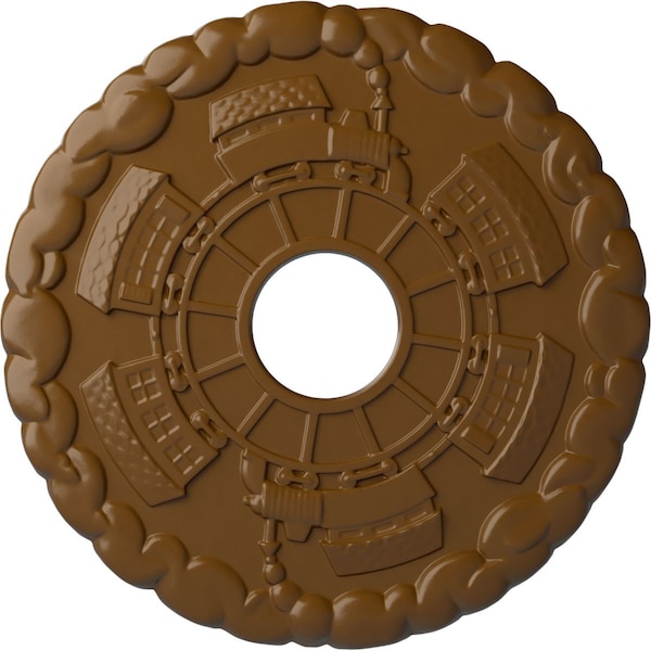 Ekena Millwork Kendall Train Station Medallion (Canopies up to 3 7/8"), 18 1/2"OD x 3 7/8"ID x 1"P, Smokey Topaz CM18KDSTF - main